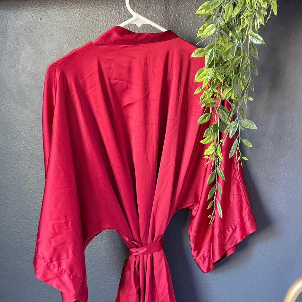 Red Satin Robe - Picture 5 of 5
